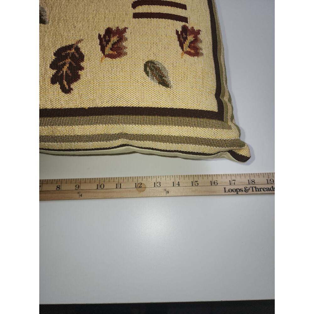 Happy Fall Pillow Pumpkin's Leaves and Sunflower Tapestry Holiday Autumn 20x12 - Picture 9 of 9